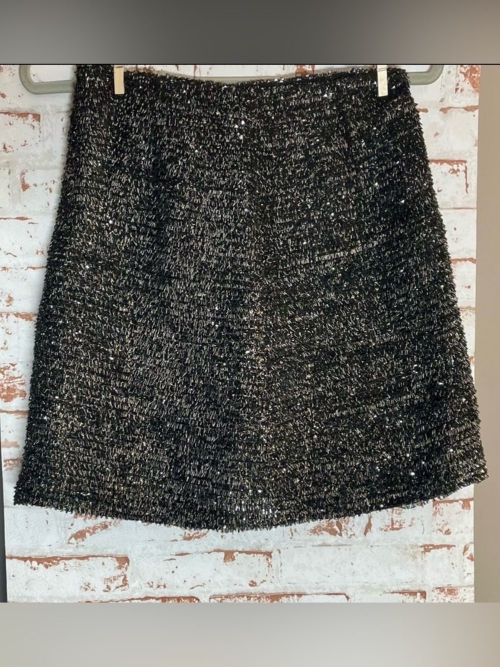 NWT Anthropologie Hutch Black and Silver Sparkle Mini Skirt Size S